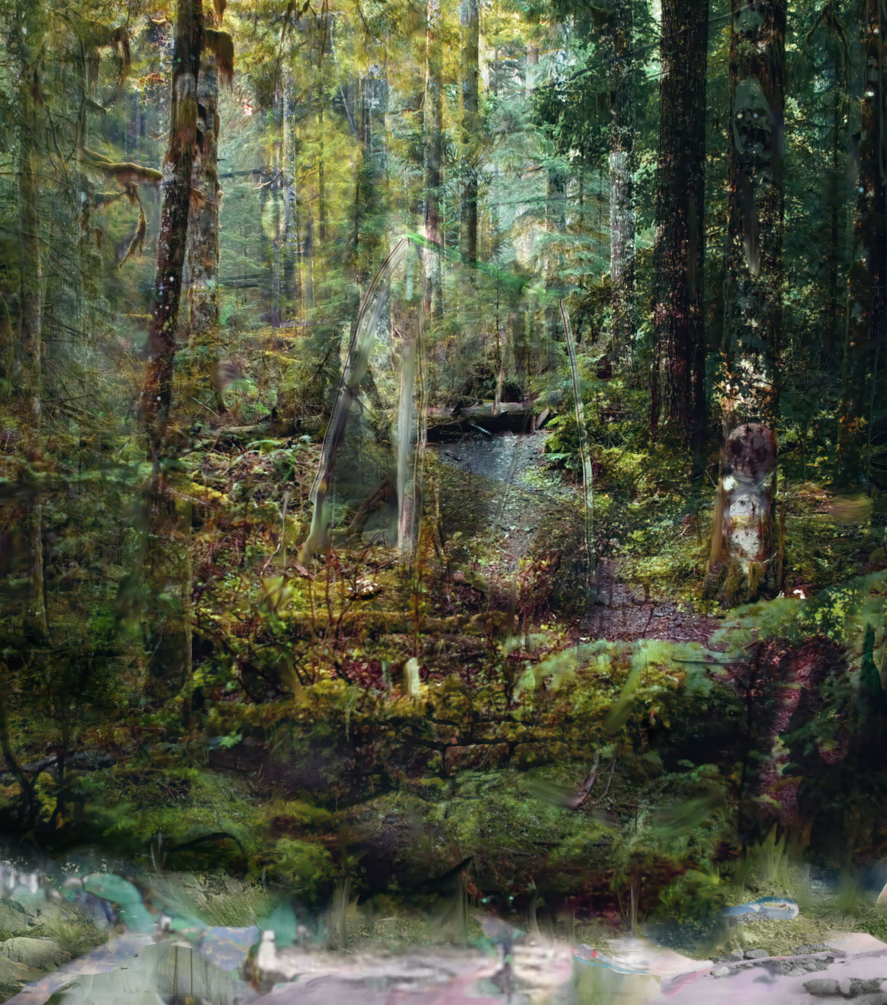 Alex Fischer, Untitled Greens, 2023 96&times85½ in lightjet lightbox